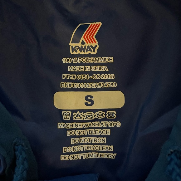 Vintage 70s 80s K-WAY windbreaker rain jacket blue - Picture 6 of 6